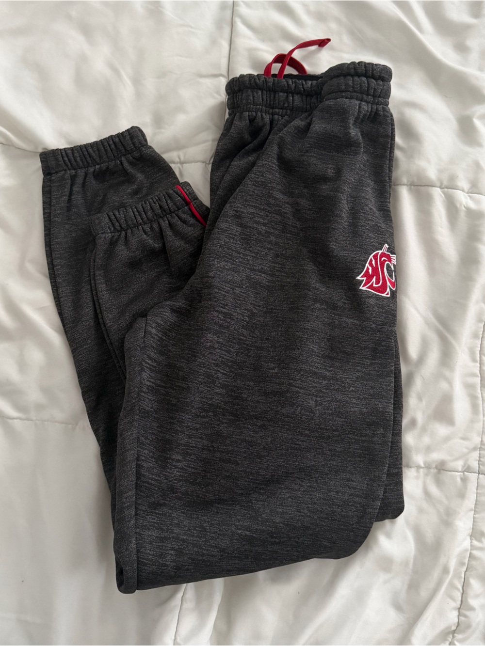 WSU Dark Gray Athletic Joggers with Red Logo